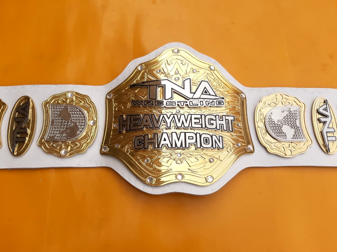 TNA White Strap Championship Replica Title Belt - THE BELTS BROTHERS LTD